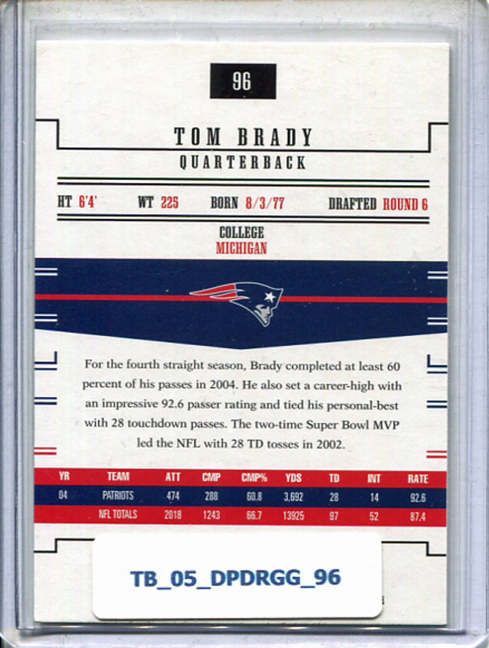 Tom Brady 2005 Gridiron Gear #96