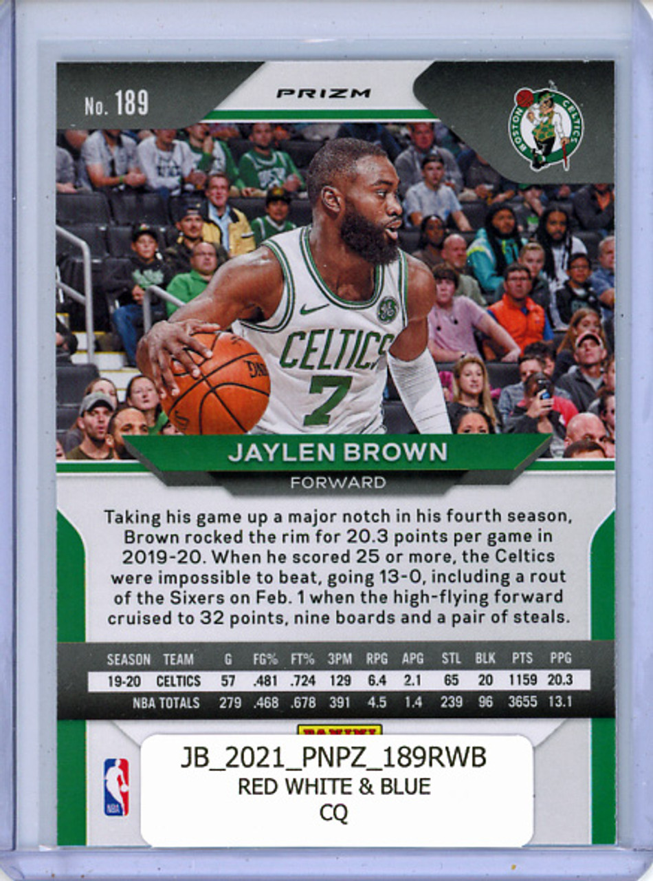 Jaylen Brown 2020-21 Prizm #189 Red White & Blue (CQ)