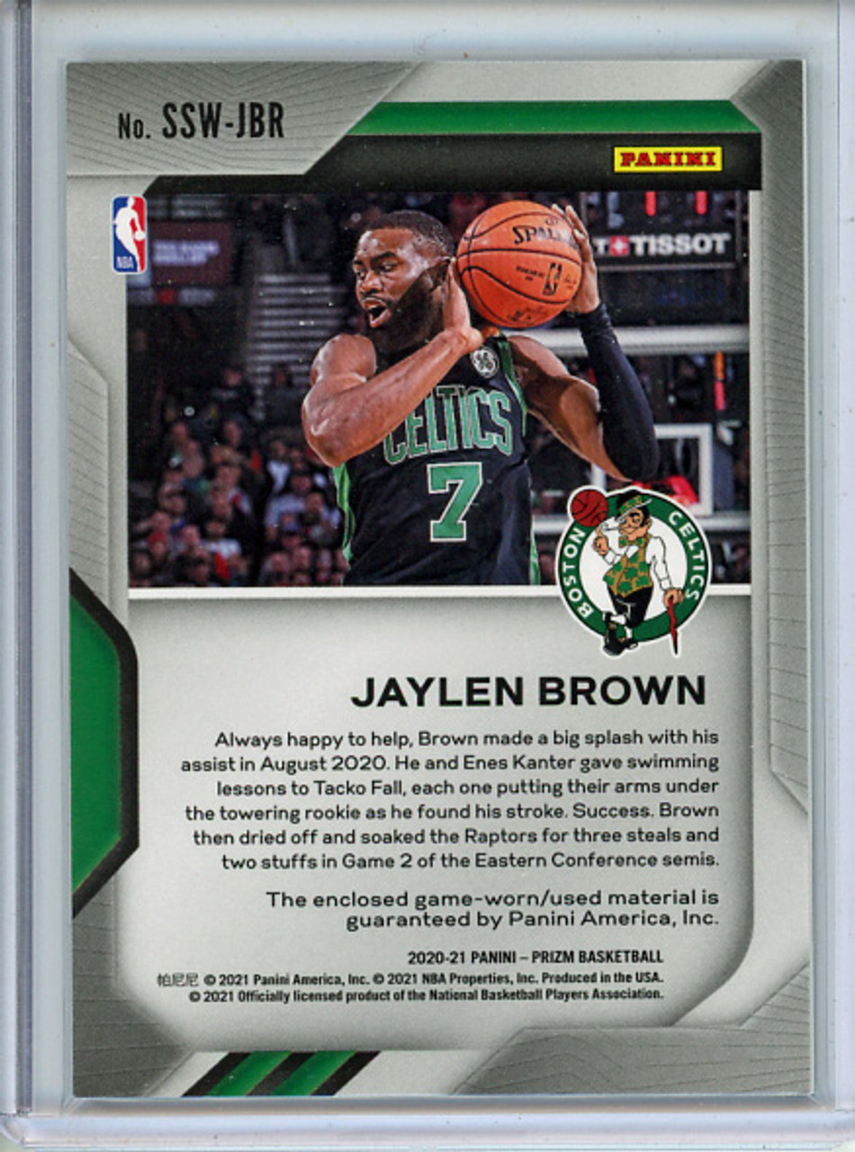 Jaylen Brown 2020-21 Prizm, Sensational Swatches #SSW-JBR (1) (CQ)