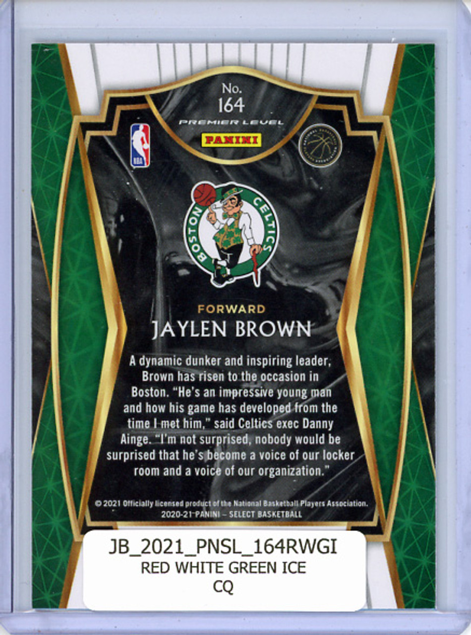 Jaylen Brown 2020-21 Select #164 Premier Level Red White Green Ice (CQ)