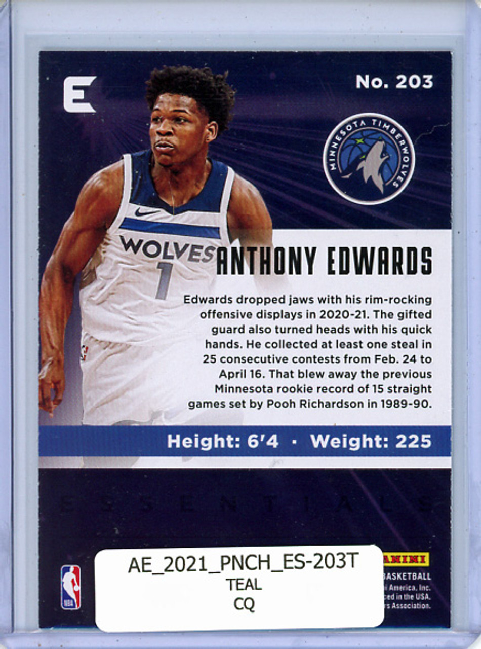 Anthony Edwards 2020-21 Chronicles, Essentials #203 Teal (CQ)