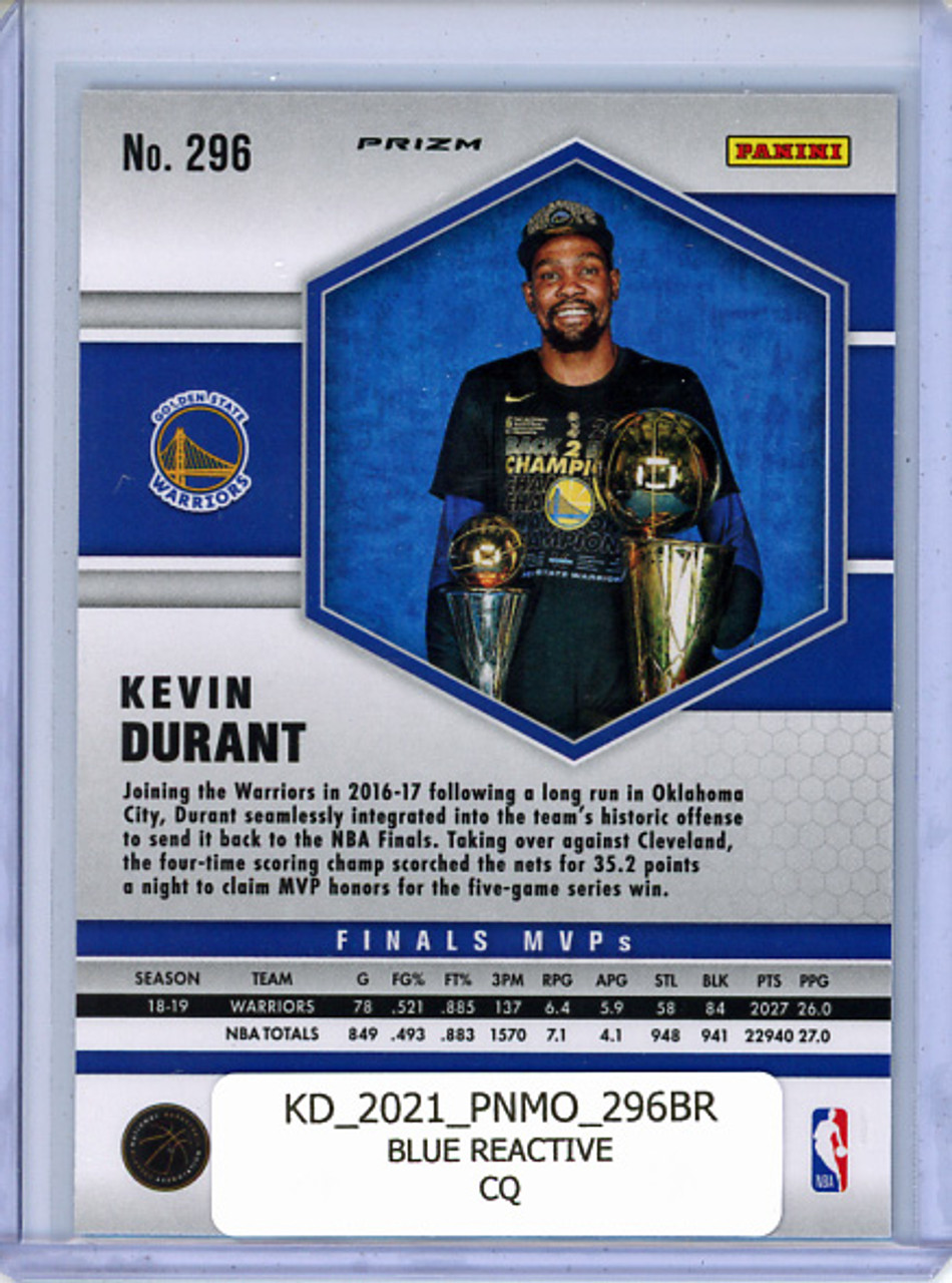 Kevin Durant 2020-21 Mosaic #296 Finals MVPs Blue Reactive (CQ)