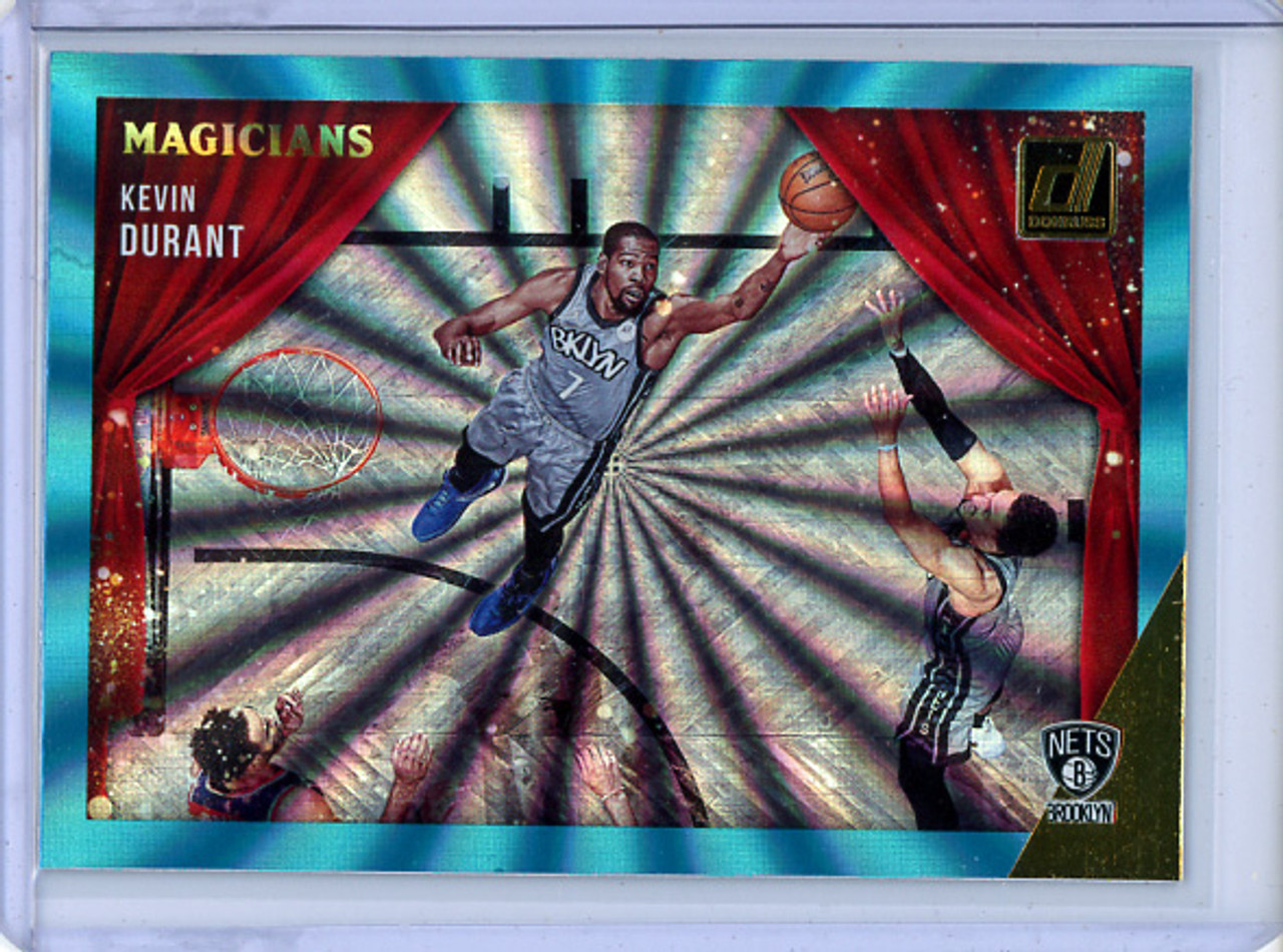 Kevin Durant 2021-22 Donruss, Magicians #7 Holo Teal Laser (CQ)