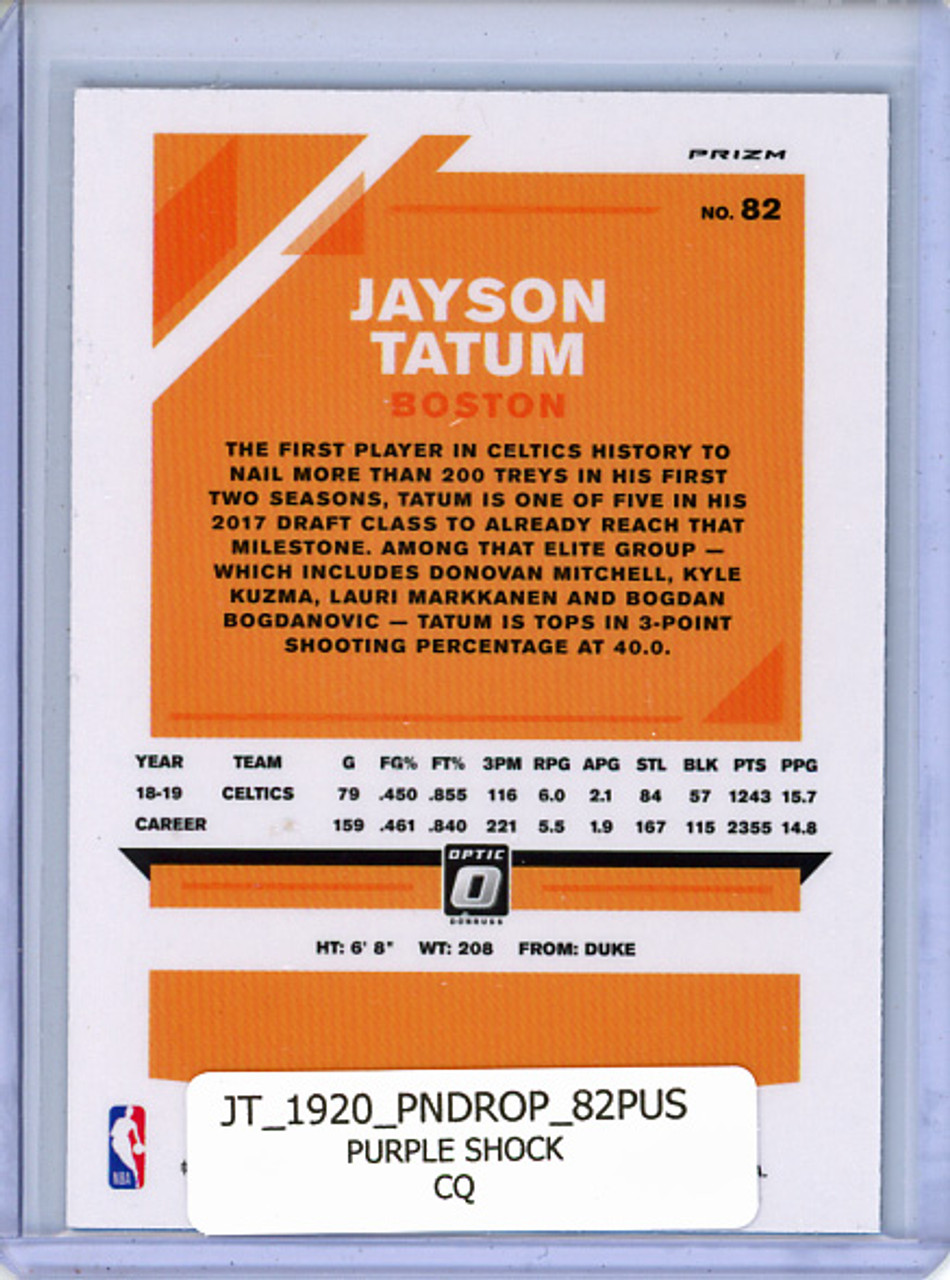 Jayson Tatum 2019-20 Donruss Optic #82 Purple Shock (CQ)