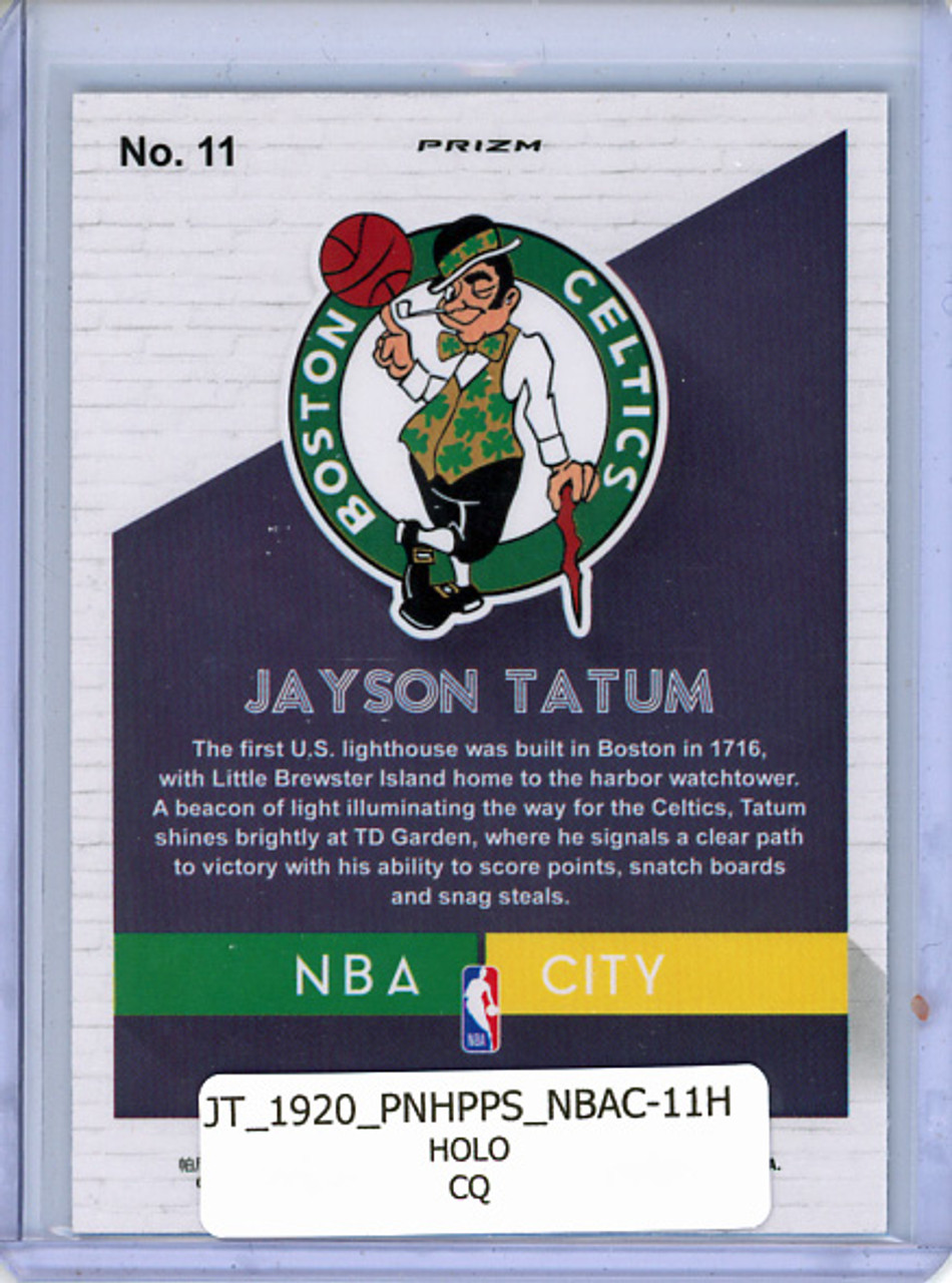 Jayson Tatum 2019-20 Hoops Premium Stock, NBA City #11 Holo (CQ)