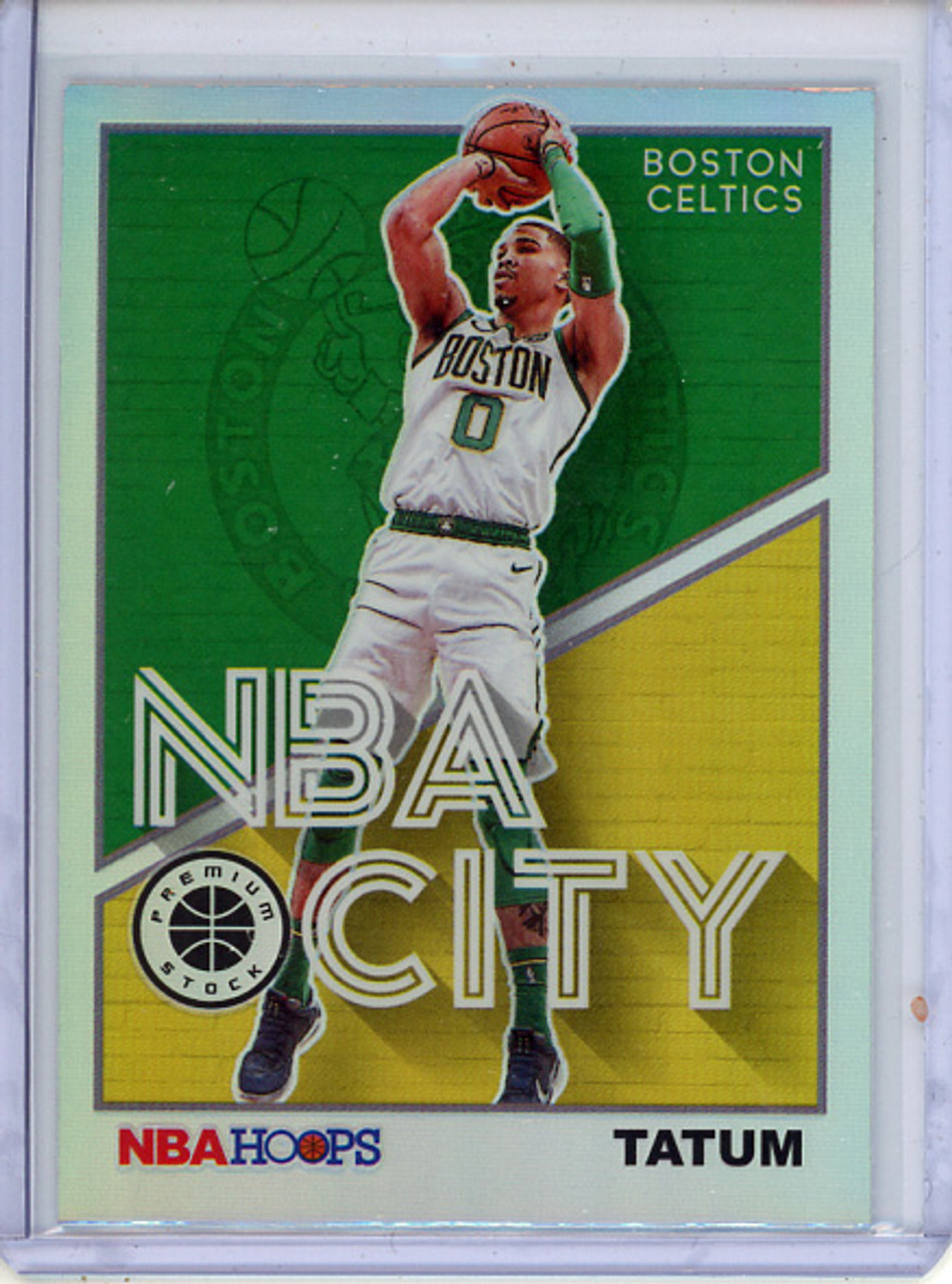 Jayson Tatum 2019-20 Hoops Premium Stock, NBA City #11 Holo (CQ)