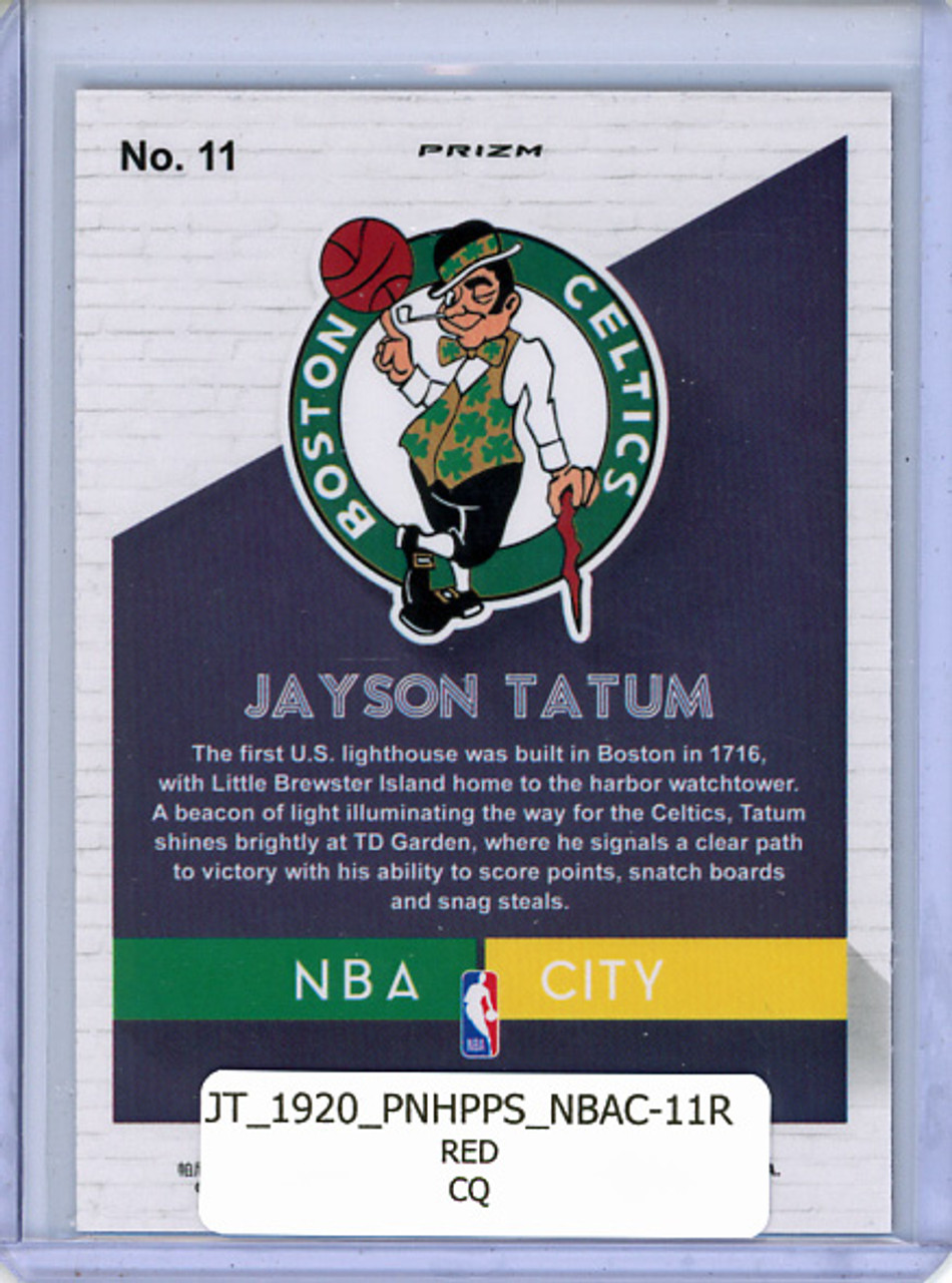 Jayson Tatum 2019-20 Hoops Premium Stock, NBA City #11 Red (CQ)