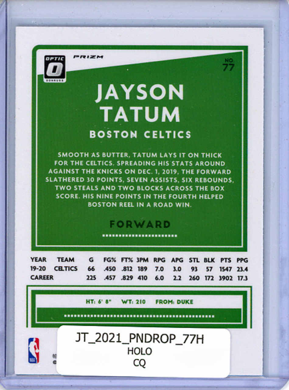 Jayson Tatum 2020-21 Donruss Optic #77 Holo (CQ)