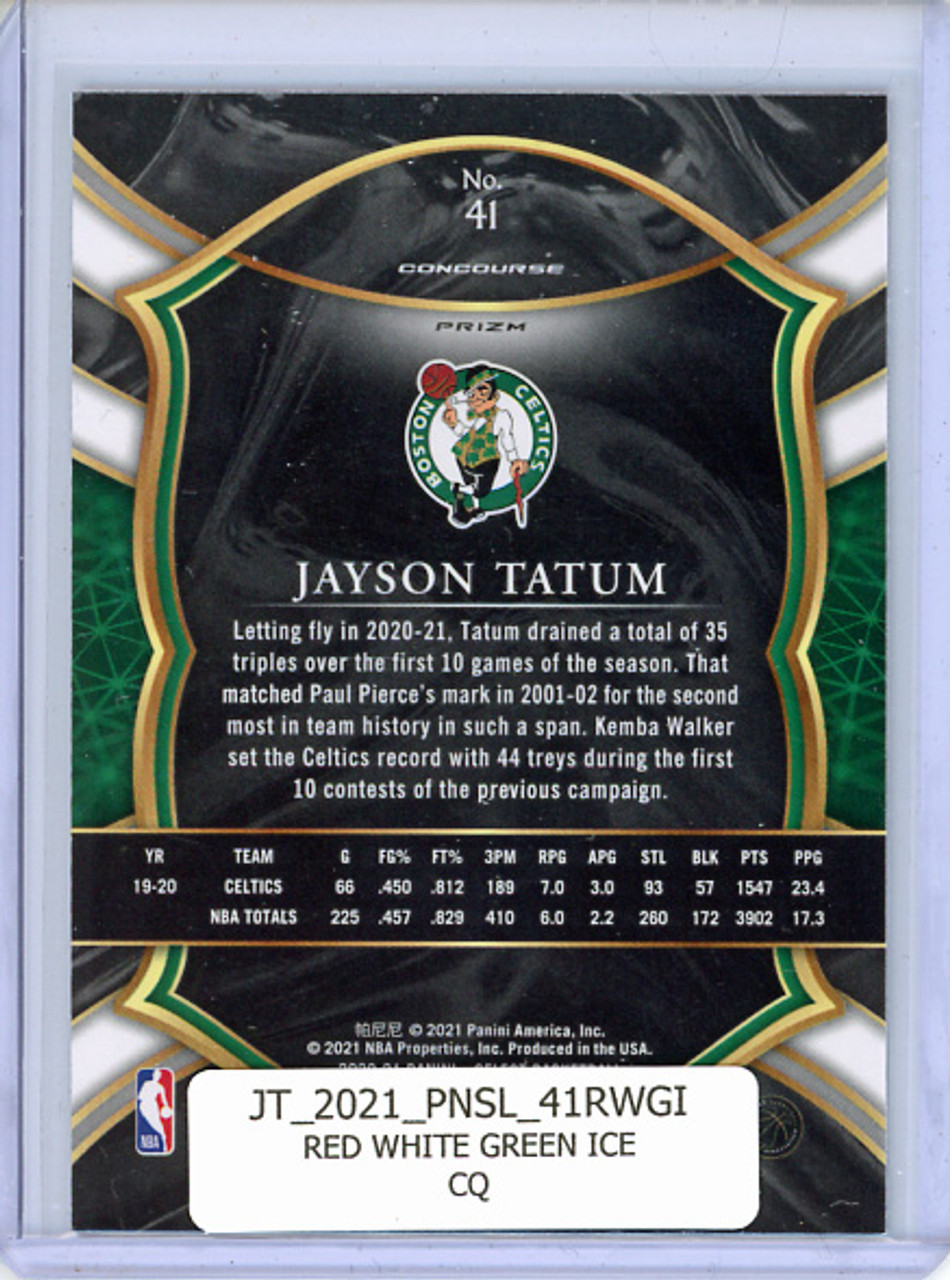 Jayson Tatum 2020-21 Select #41 Concourse Red White Green Ice (CQ)