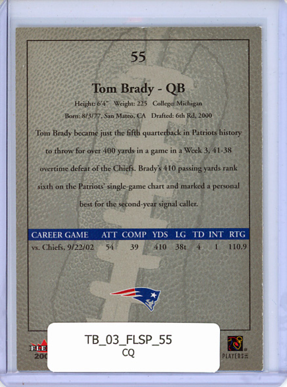 Tom Brady 2003 Fleer Snapshot #55 (CQ)