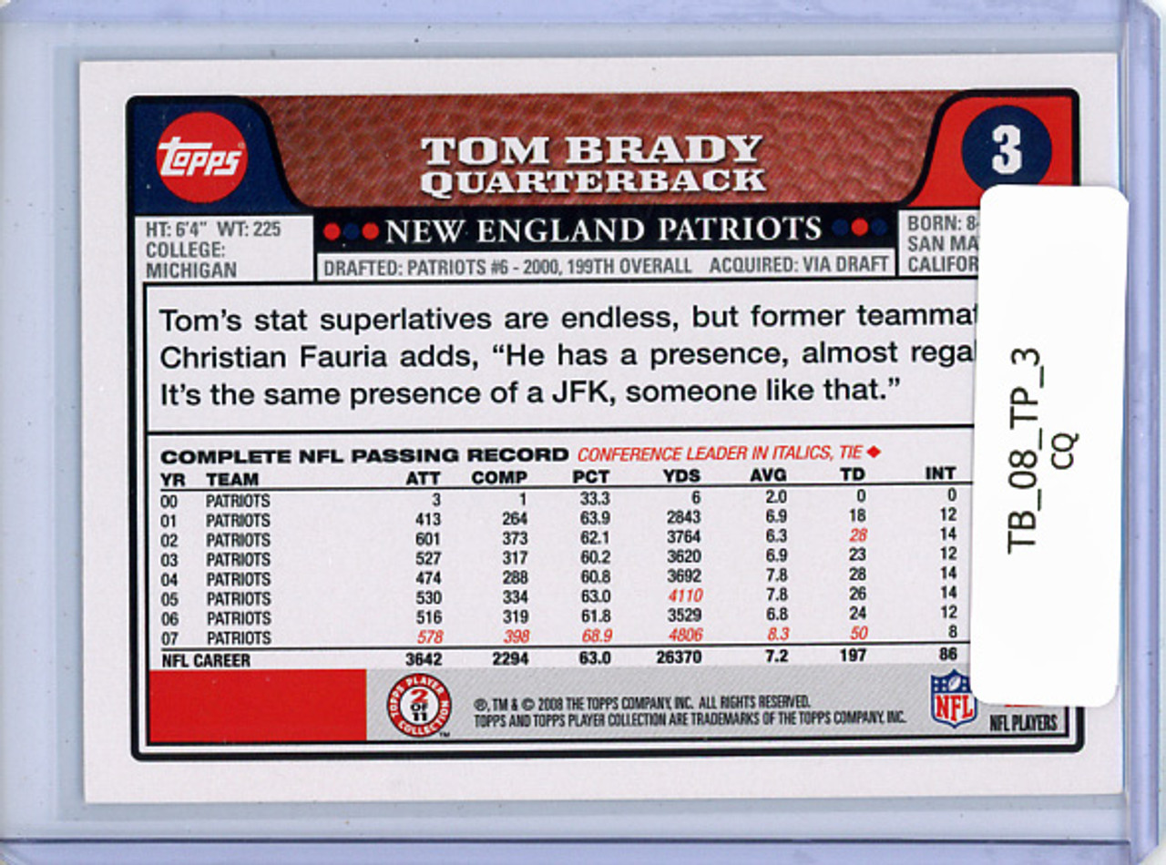 Tom Brady 2008 Topps #3 (CQ)