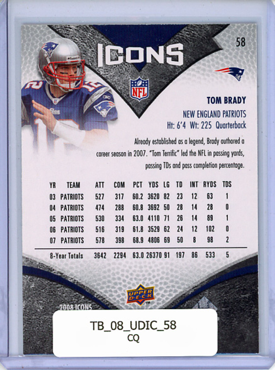 Tom Brady 2008 UD Icons #58 (CQ)