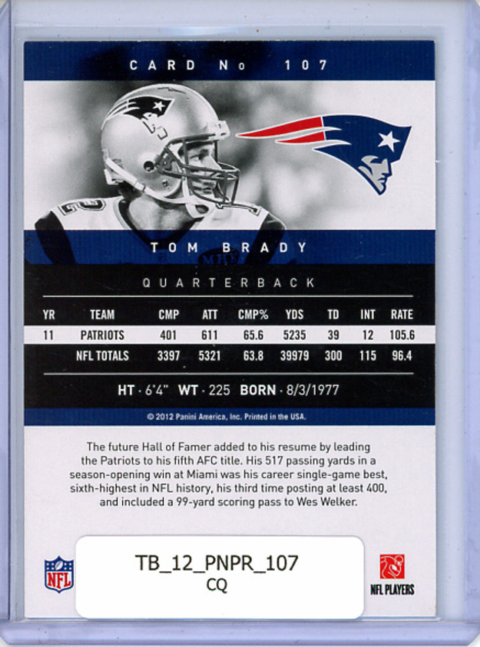 Tom Brady 2012 Prestige #107 (CQ)