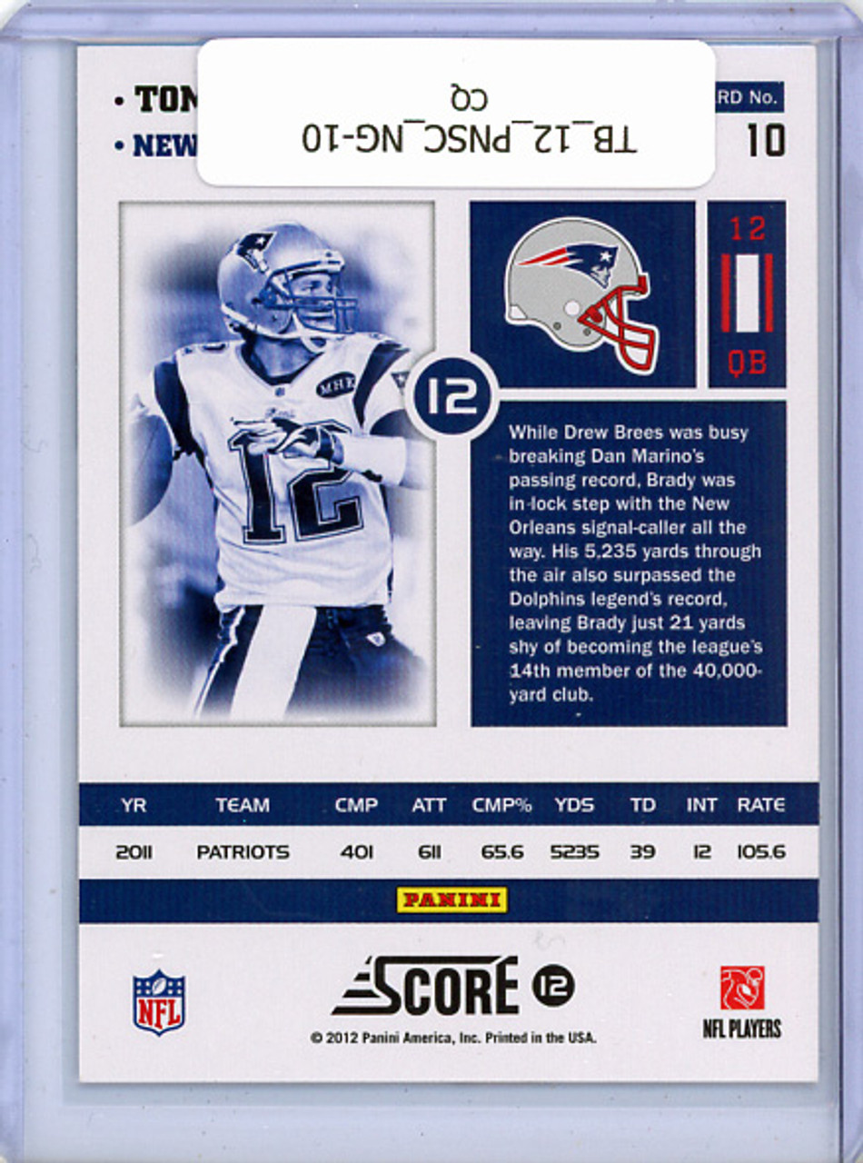Tom Brady 2012 Score, Numbers Game #10 (CQ)