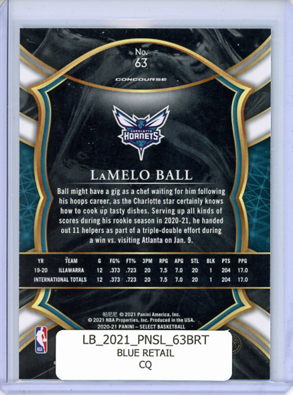 LaMelo Ball 2020-21 Select #63 Concourse Blue Retail (CQ)