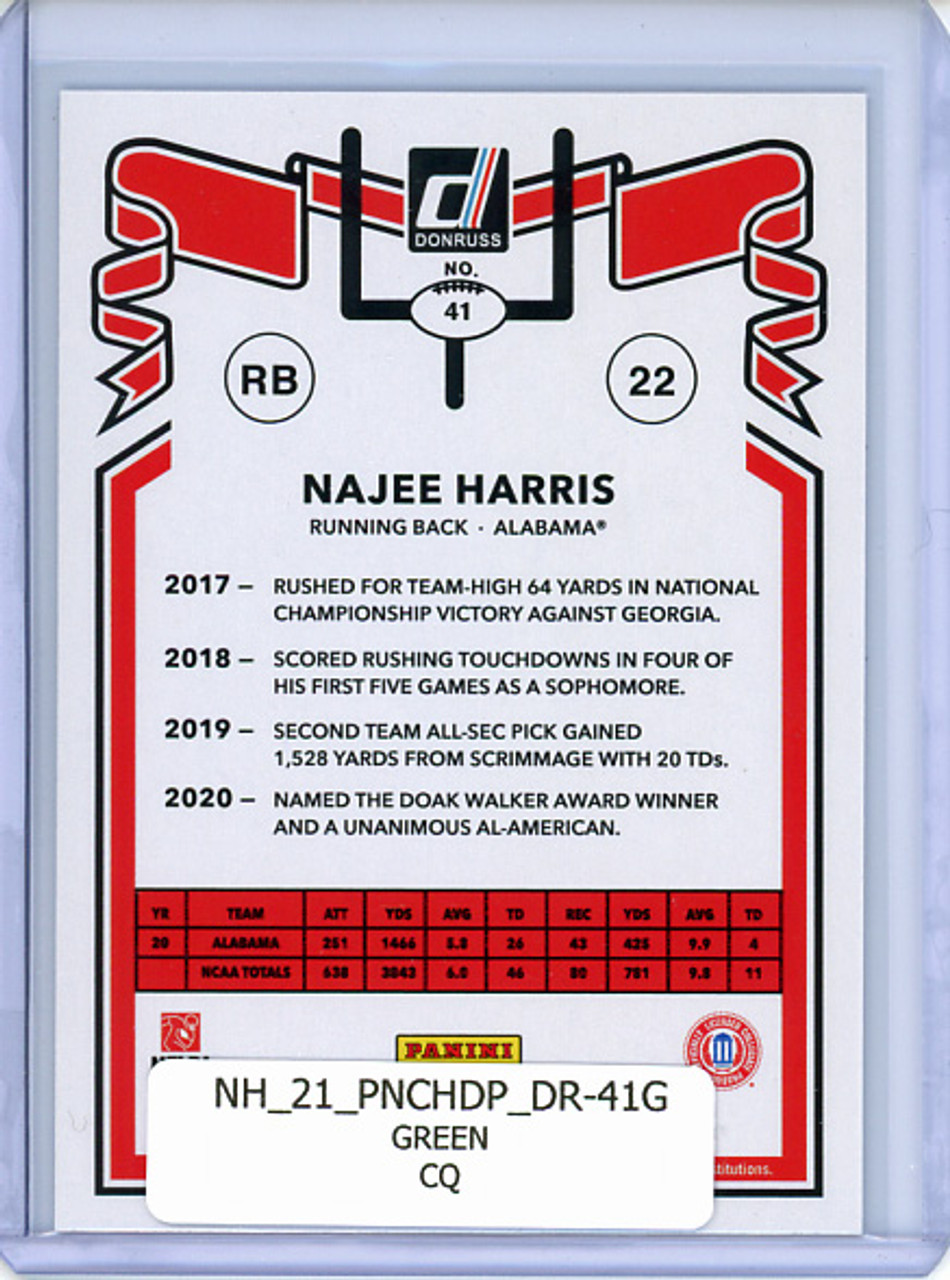 Najee Harris 2021 Chronicles Draft Picks, Donruss #41 Green (CQ)