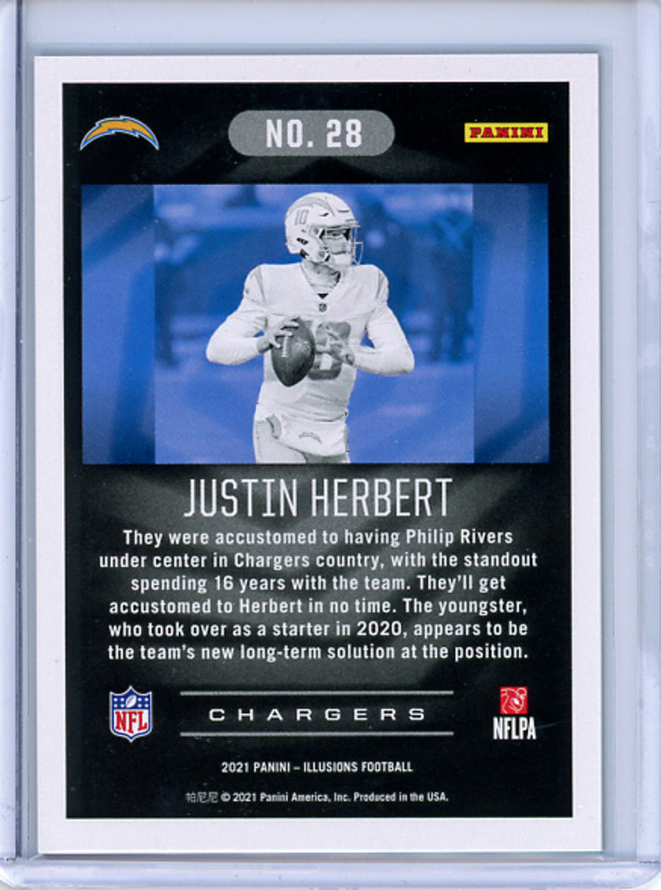 Justin Herbert 2021 Illusions #28 Yellow Diamond (#211/249) (CQ)