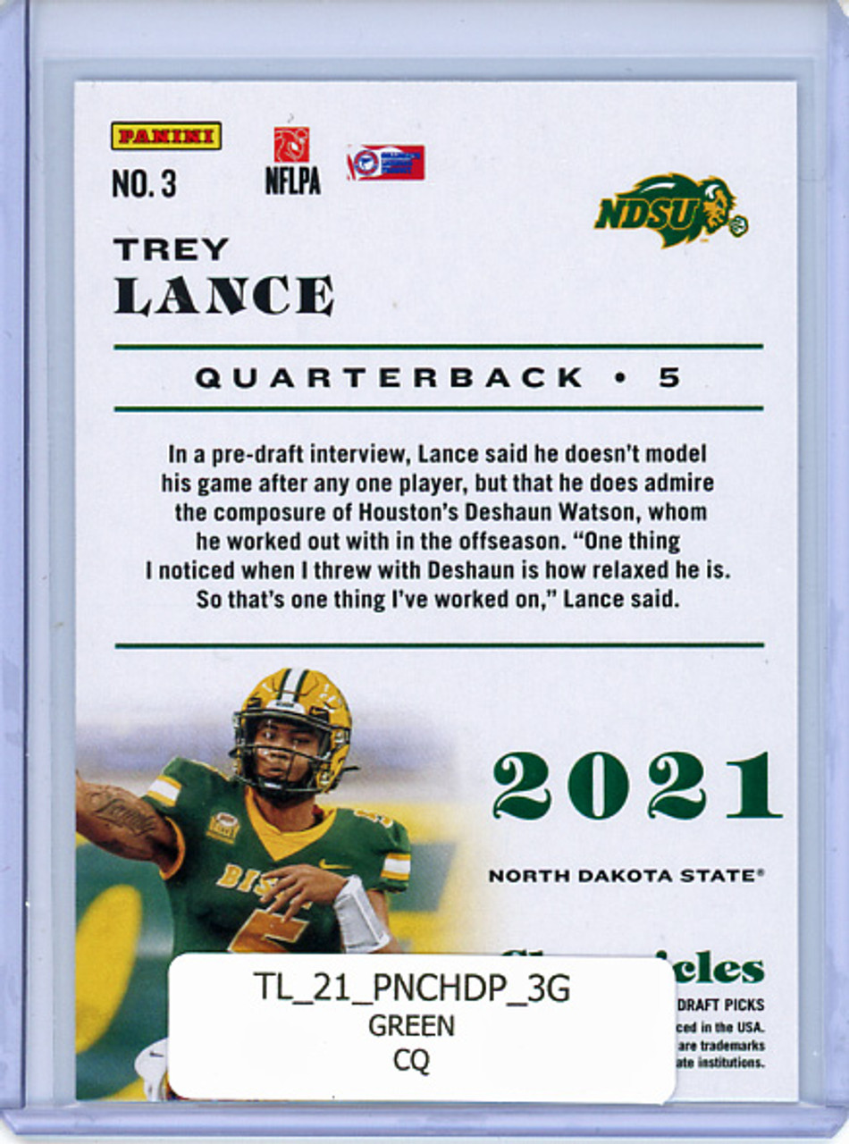 Trey Lance 2021 Chronicles Draft Picks #3 Green (CQ)