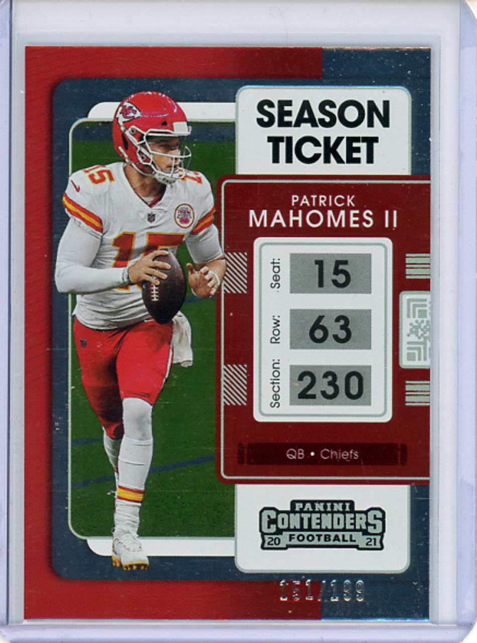 Patrick Mahomes II 2021 Contenders #47 Playoff Ticket (#151/199) (CQ)