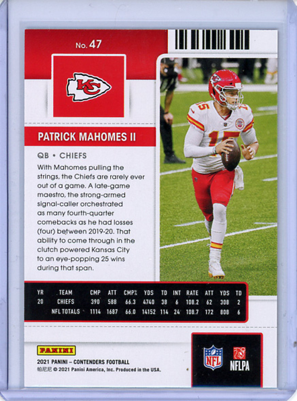 Patrick Mahomes II 2021 Contenders #47 Playoff Ticket (#151/199) (CQ)