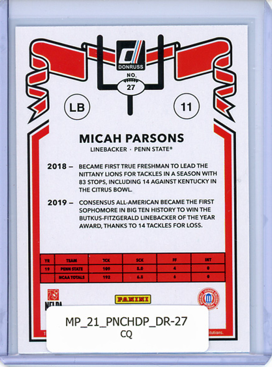 Micah Parsons 2021 Chronicles Draft Picks, Donruss #27 (CQ)