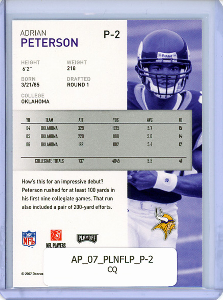 Adrian Peterson 2007 Playoff NFL Playoffs, Preview #P-2 (CQ)
