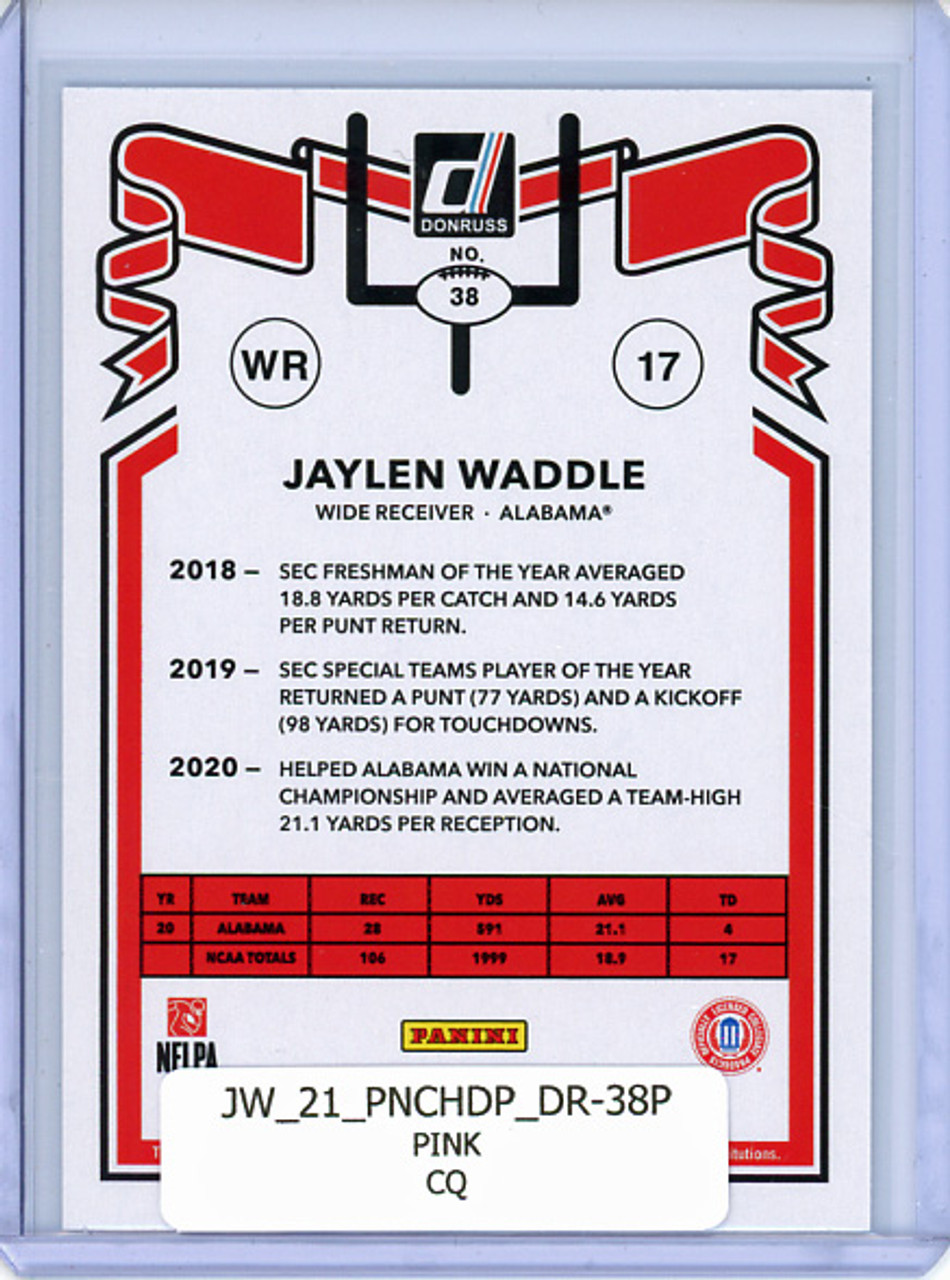 Jaylen Waddle 2021 Chronicles Draft Picks, Donruss #38 Pink (CQ)