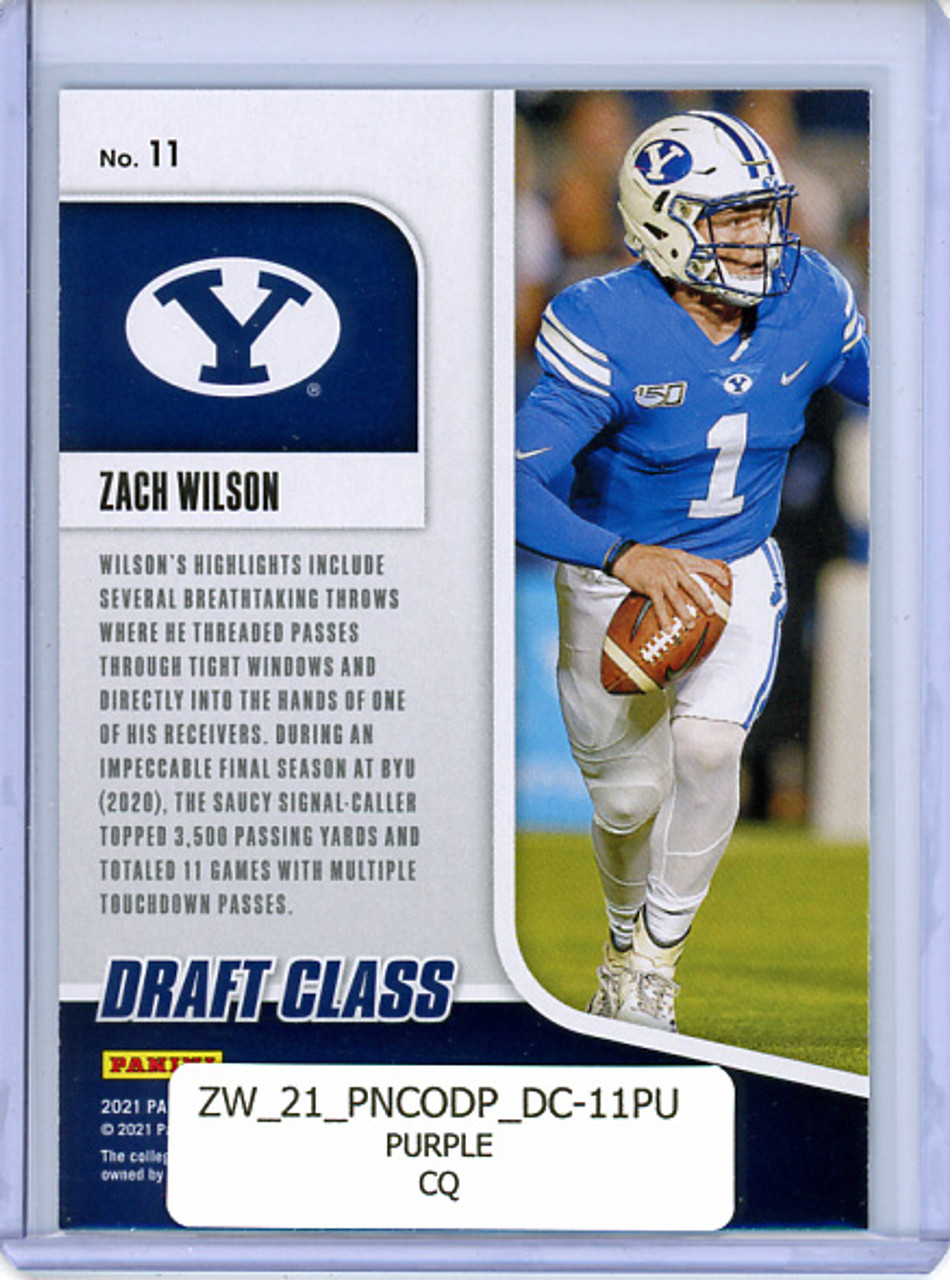 Zach Wilson 2021 Contenders Draft Picks, Draft Class #11 Purple (CQ)