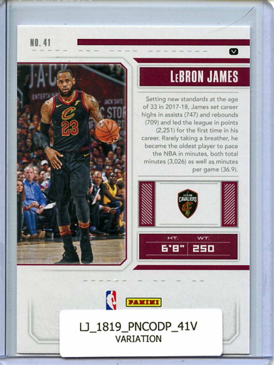 Lebron James 2018-19 Contenders Draft Picks #41 Variations