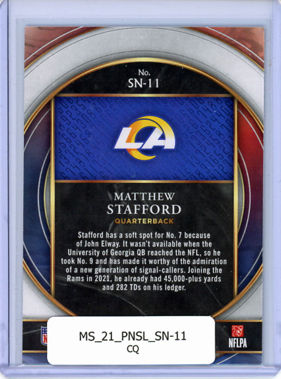 Matthew Stafford 2021 Select, Select Numbers #SN-11 (CQ)