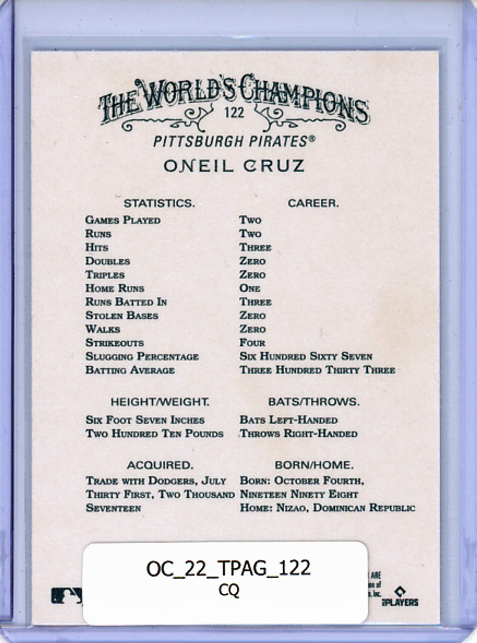 Oneil Cruz 2022 Allen & Ginter #122 (CQ)