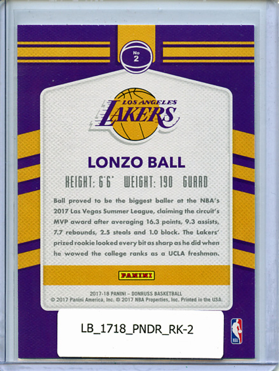Lonzo Ball 2017-18 Donruss, Rookie Kings #2