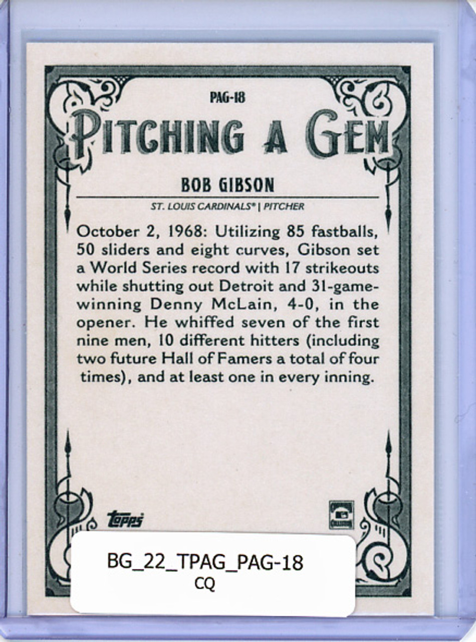 Bob Gibson 2022 Allen & Ginter, Pitching a Gem #PAG-18 (CQ)