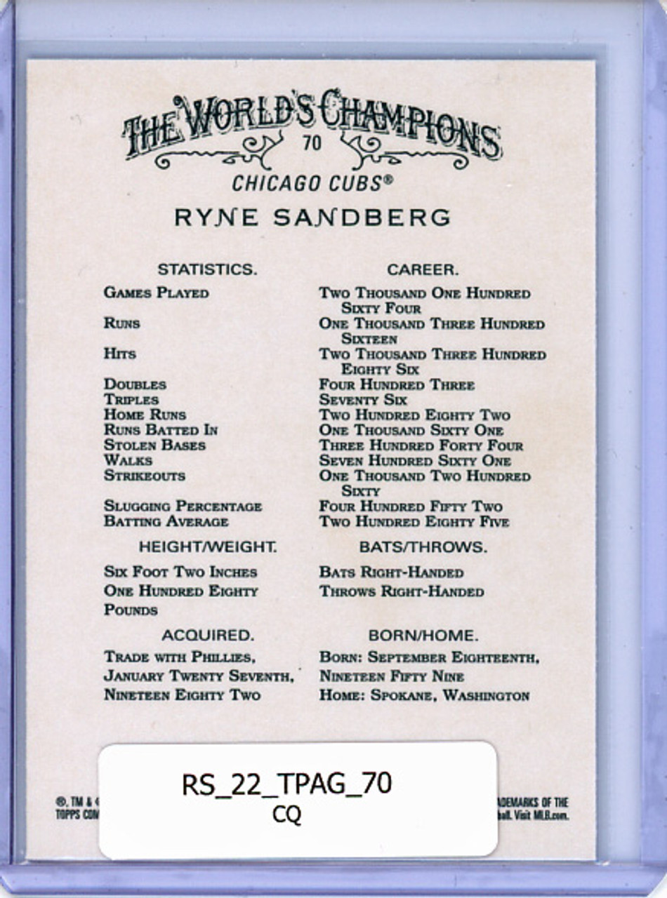 Ryne Sandberg 2022 Allen & Ginter #70 (CQ)