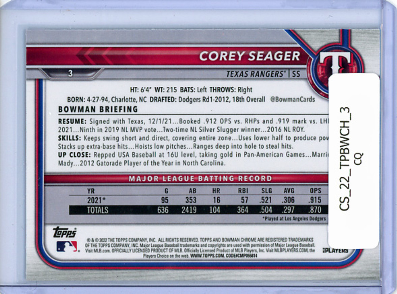 Corey Seager 2022 Bowman Chrome #3 (CQ)