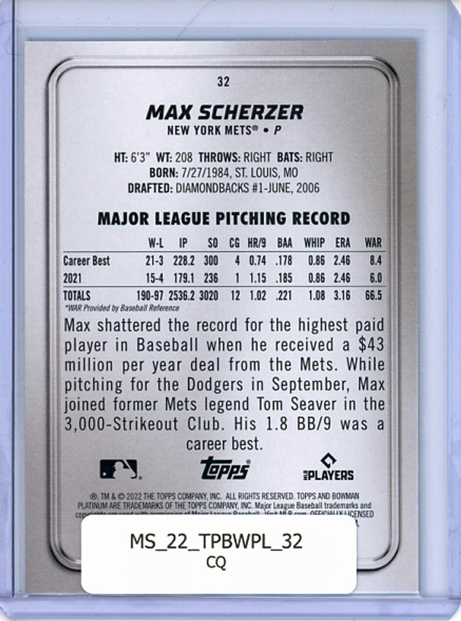 Max Scherzer 2022 Bowman Platinum #32 (CQ)