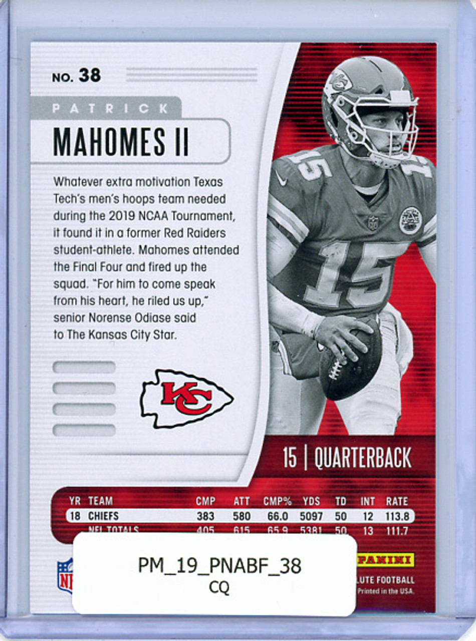 Patrick Mahomes II 2019 Absolute #38 (CQ)