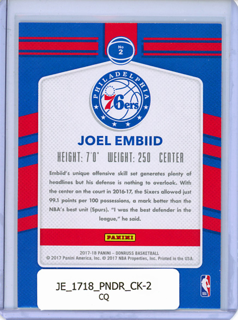 Joel Embiid 2017-18 Donruss, Court Kings #2 (CQ)