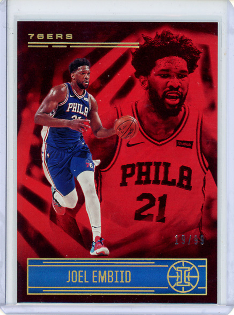 Joel Embiid 2020-21 Illusions #53 Trophy Collection Red (#19/99) (CQ)
