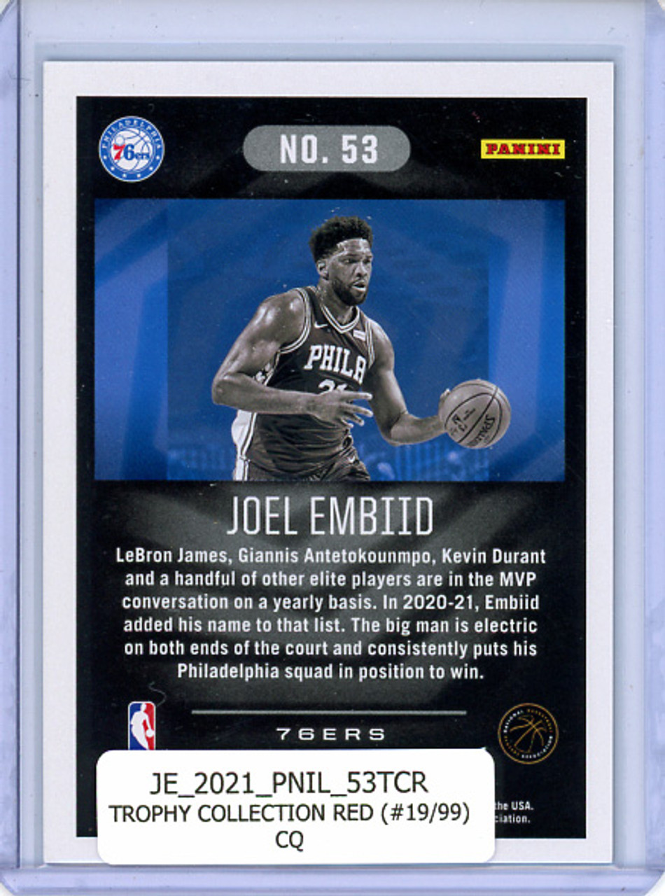 Joel Embiid 2020-21 Illusions #53 Trophy Collection Red (#19/99) (CQ)