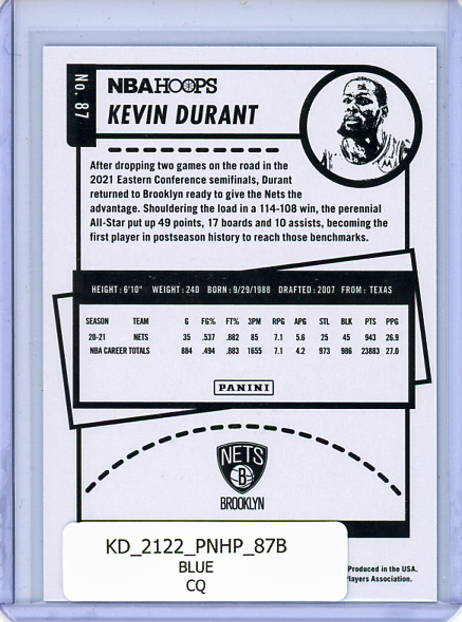 Kevin Durant 2021-22 Hoops #87 Blue (CQ)