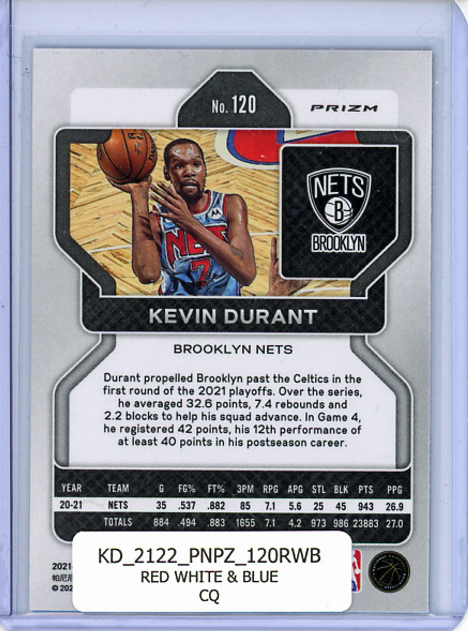 Kevin Durant 2021-22 Prizm #120 Red White & Blue (CQ)