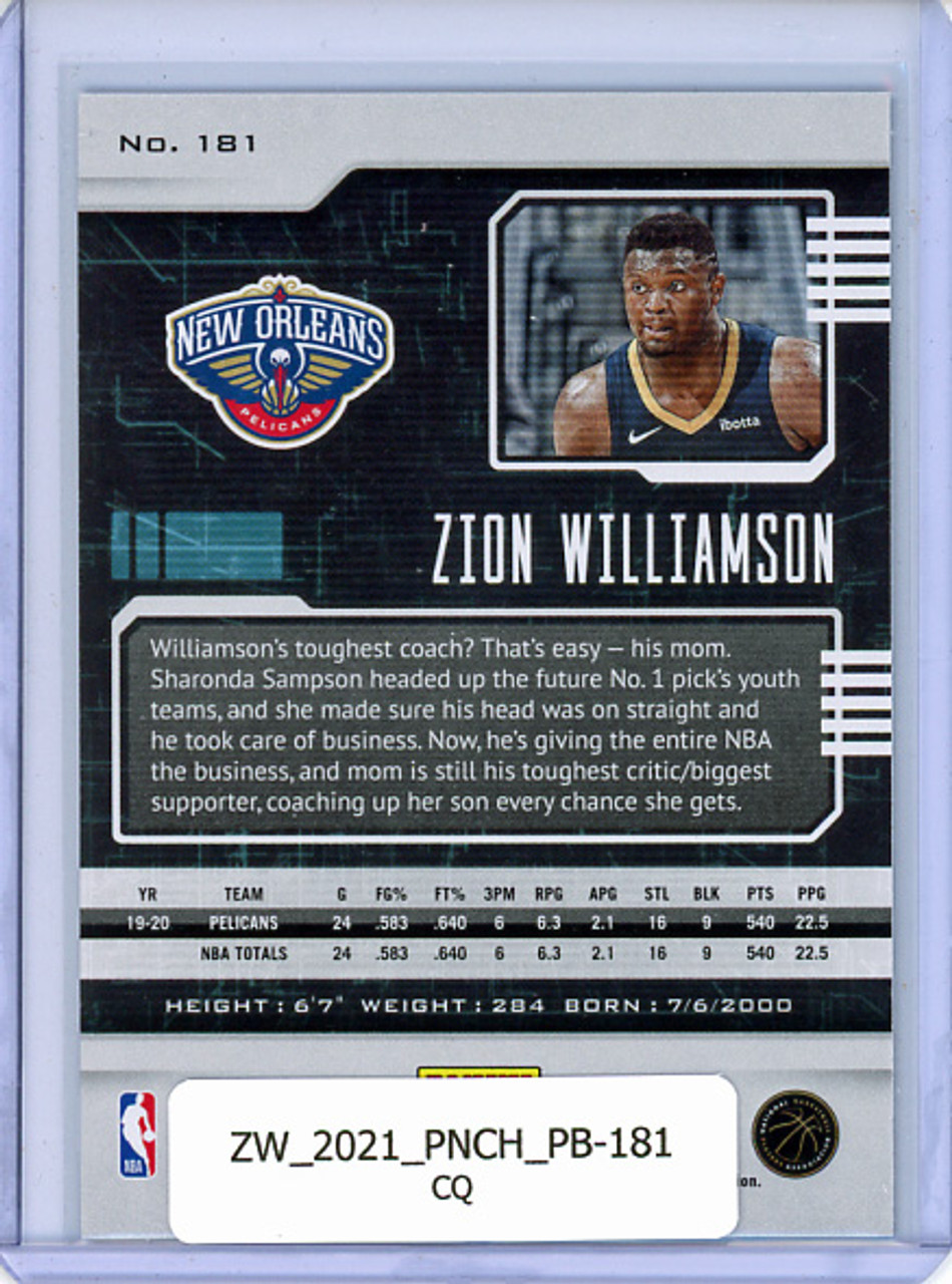 Zion Williamson 2020-21 Chronicles, Playbook #181 (CQ)