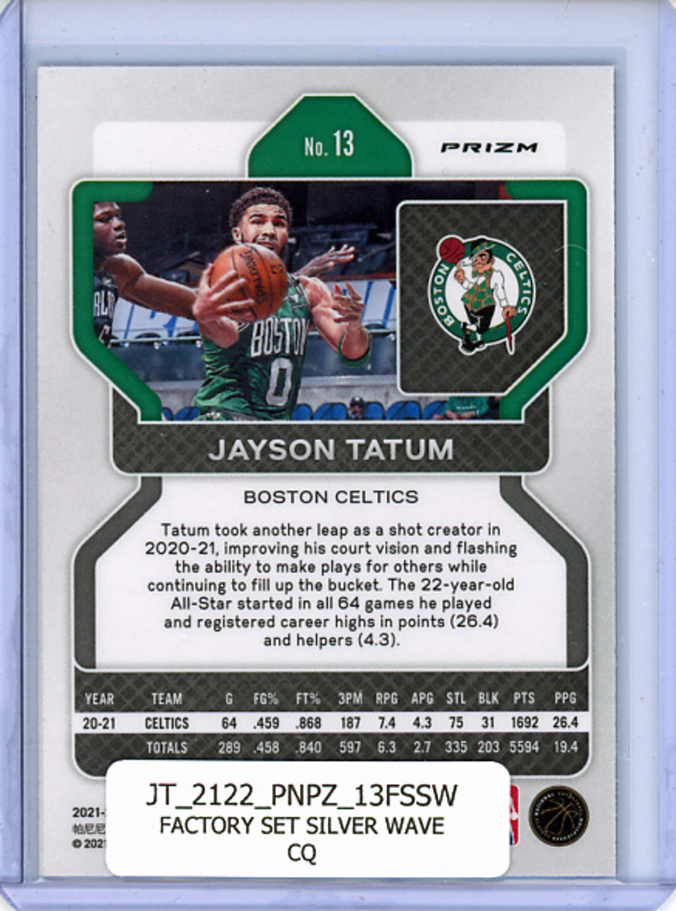Jayson Tatum 2021-22 Prizm #13 Factory Set Silver Wave (CQ)