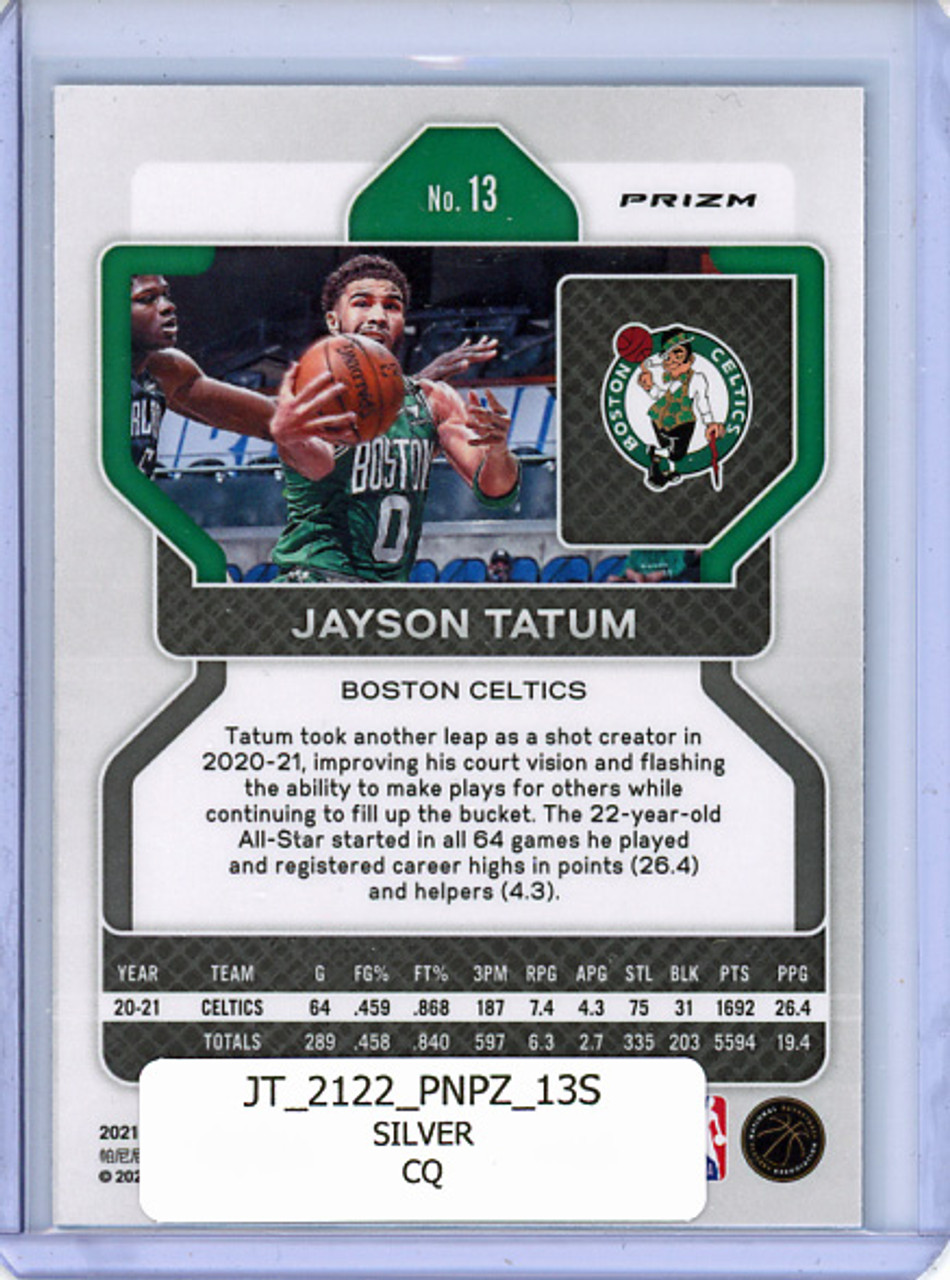 Jayson Tatum 2021-22 Prizm #13 Silver (CQ)