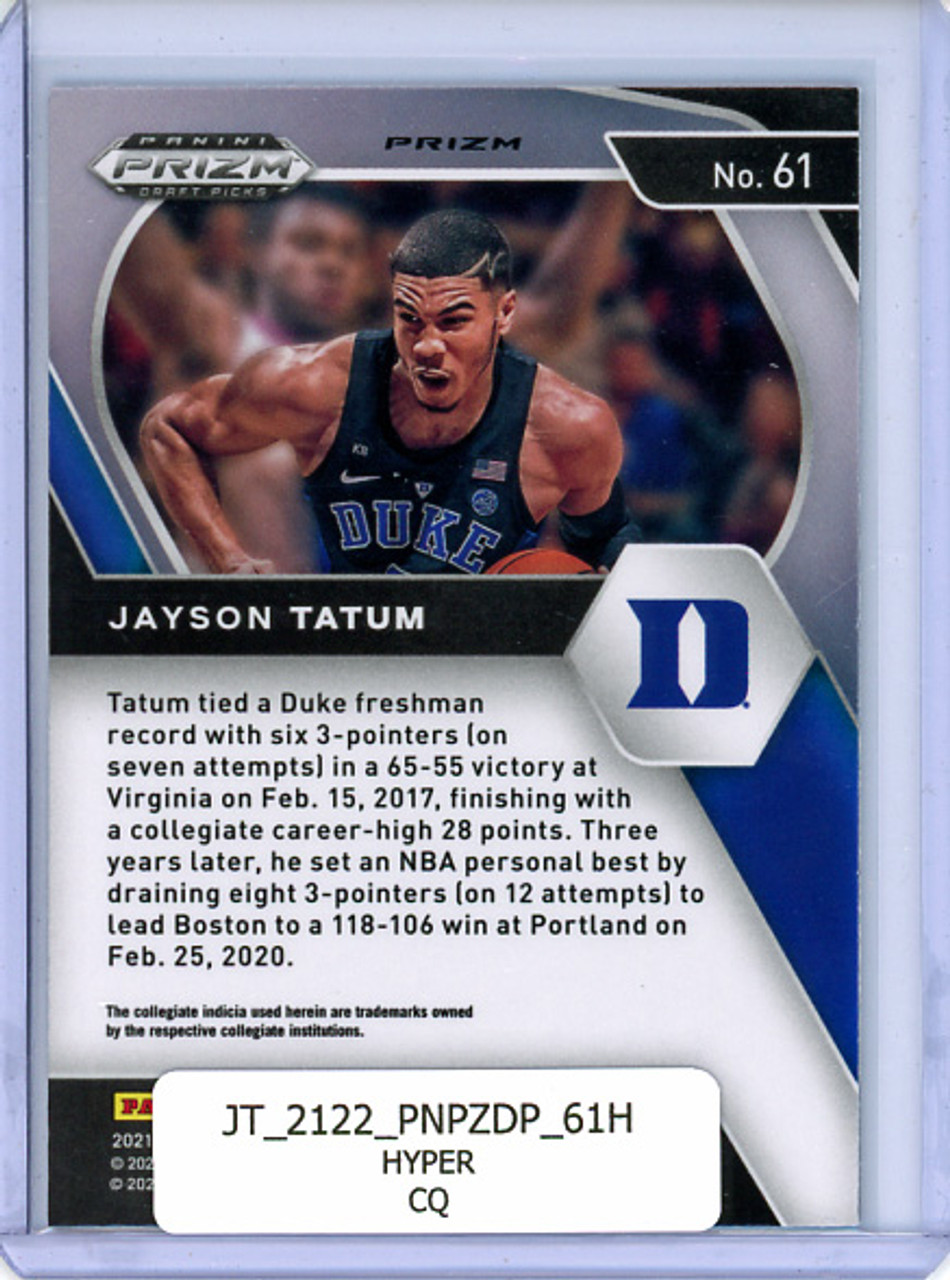 Jayson Tatum 2021-22 Prizm Draft Picks #61 Hyper (CQ)