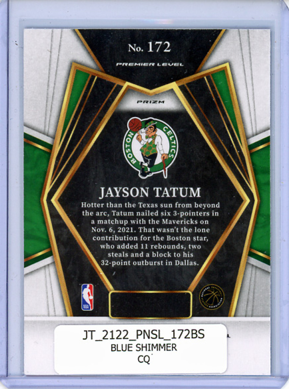 Jayson Tatum 2021-22 Select #172 Premier Level Blue Shimmer (CQ)