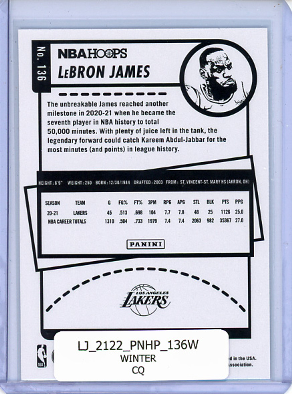 LeBron James 2021-22 Hoops #136 Winter (CQ)