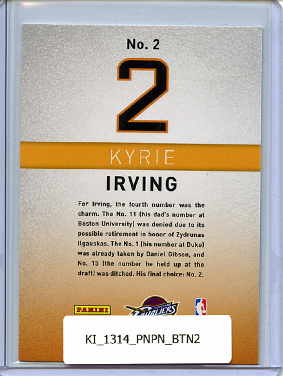 Kyrie Irving 2013-14 Pinnacle, Behind the Numbers #2