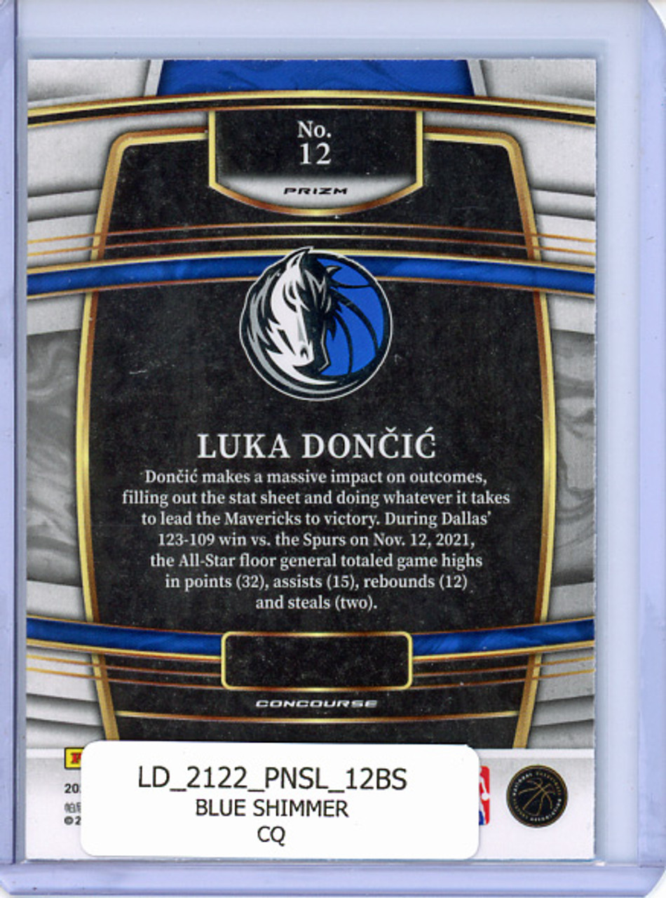 Luka Doncic 2021-22 Select #12 Concourse Blue Shimmer (CQ)